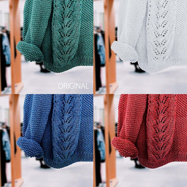 濃い色系のセーターを難度が高い白色にレタッチ。青や赤などは色調補正とトーンカーブで簡単に色変更が出来るけど、ダーク系をキレイな白色にするのはひと手間かかるし調整がなかなか難しいねChange the dark sweater to a more difficult white.Also red and blue. - from Instagram